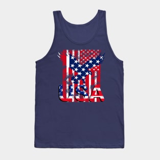 USA American Flag Patriotic Day Typography Vintage retro T-Shirt for Men, Women & Kids" Tank Top